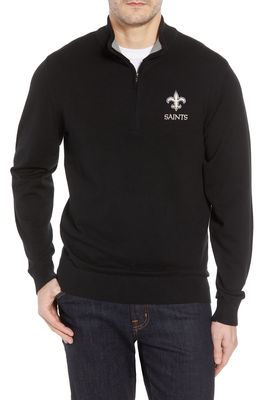 Cutter & Buck New Orleans Saints - Lakemont Regular Fit Quarter Zip Sweater in Black