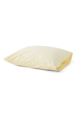 Tekla Organic Cotton Percale Pillowcase in Sunbleached Yellow