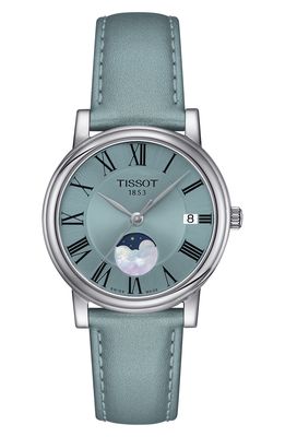 Tissot T-Classic Carson Premium Moonphase Leather Strap Watch