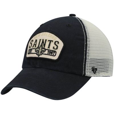 Men's '47 Black New Orleans Saints Penwald Trucker Clean Up Snapback Hat