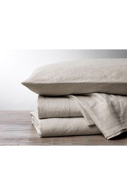 Coyuchi Relaxed Organic Linen Sheet Set in Natural Chambray