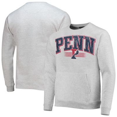 Men's League Collegiate Wear Heathered Gray Pennsylvania Quakers Upperclassman Pocket Pullover Sweatshirt in Heather Gray