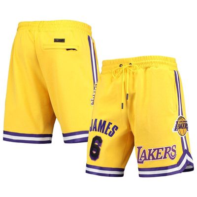 Men's Pro Standard LeBron James Gold Los Angeles Lakers Player Replica Shorts