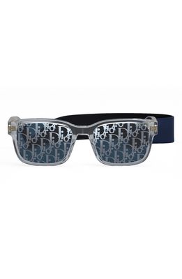 Dior 54mm Tether CD Link Sunglasses in Crystal /Blu Mirror