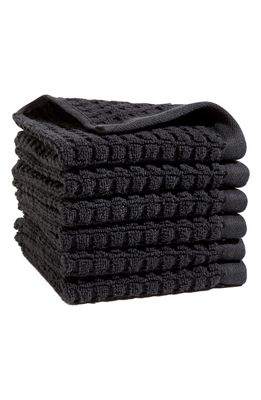 DKNY 6-Pack Cotton Washcloths in Black