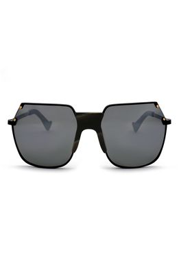 Grey Ant Rolst 61mm Oversize Square Sunglasses in Black/Silver
