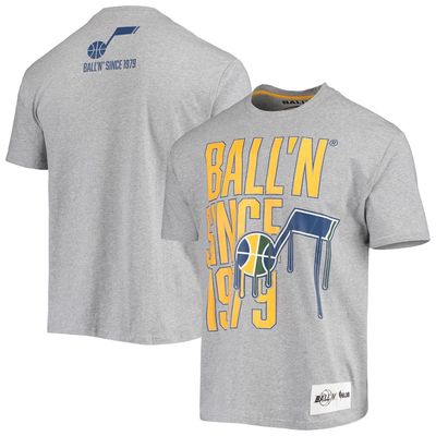 BALL-N Men's BALL'N Heathered Gray Utah Jazz Since 1979 T-Shirt in Heather Gray