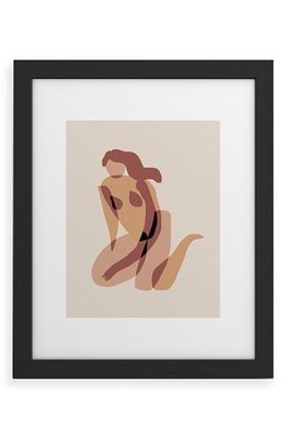 Deny Designs Terracotta Nude Framed Wall Art in Black Frame 11X14