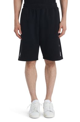 Golden Goose Star Collection Logo Cotton Sweat Shorts in Black/White
