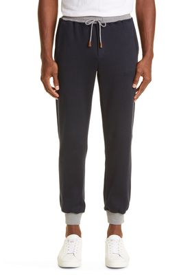 Eleventy Giza Cotton Blend Track Joggers in Navy