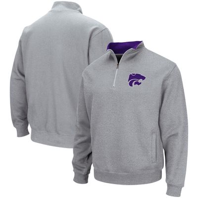 Men's Colosseum Heathered Gray Kansas State Wildcats Tortugas Team Logo Quarter-Zip Jacket in Heather Gray