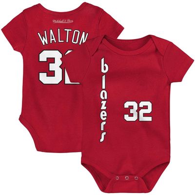 Infant Mitchell & Ness Bill Walton Red Portland Trail Blazers Hardwood Classics Name & Number Bodysuit