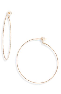 Poppy Finch Skinny Beaded Hoop Earrings in Yellow Gold