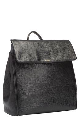 Storksak St. James Convertible Leather Diaper Backpack in Black