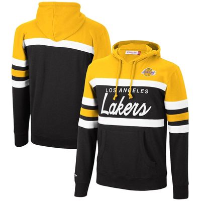 Men's Mitchell & Ness Gold/Black Los Angeles Lakers Head Coach Pullover Hoodie
