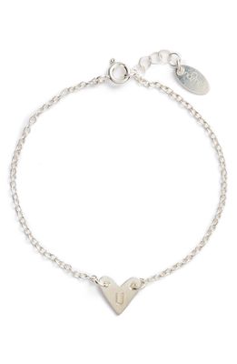 Nashelle Initial Heart Bracelet in Silver-U