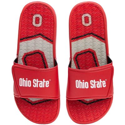 Men's FOCO Ohio State Buckeyes Wordmark Gel Slide Sandals in Red