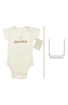 Tiny Tags x Tenth & Pine Perfect Bundle Mama Baby Bodysuit & Pendant Necklace in Silver