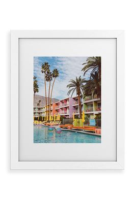 Deny Designs Palm Springs Pool Day VII Framed Art Print in White Frame 13X19