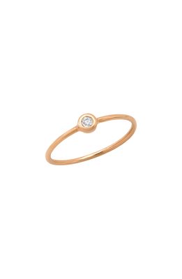 BYCHARI Jas Diamond Bezel Ring in 14K Rose Gold