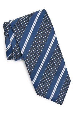 HUGO BOSS Neat Skinny Recycled Polyester Tie in Dark Blue