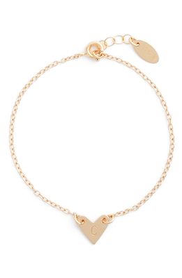 Nashelle Initial Heart Bracelet in Gold-C