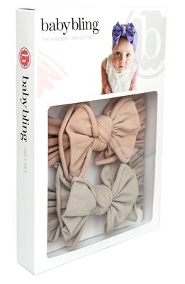 Baby Bling 2-Pack Bow Headbands in Blush/Mushroom
