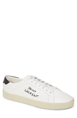 Saint Laurent Low Top Sneaker in Optic White /Nero