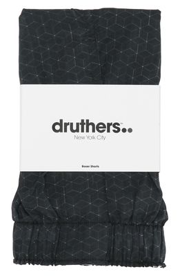 Druthers Cubes Organic Cotton Boxers in Black