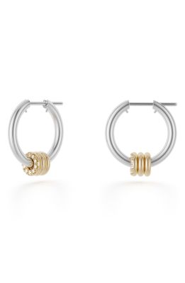 Spinelli Kilcollin Ara Diamond Hoop Earrings in Silver/Yellow Gold