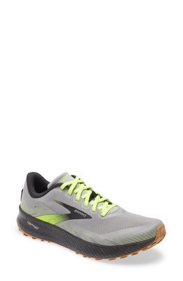 Brooks Catamount Trail Running Shoe in Grey/Yellow