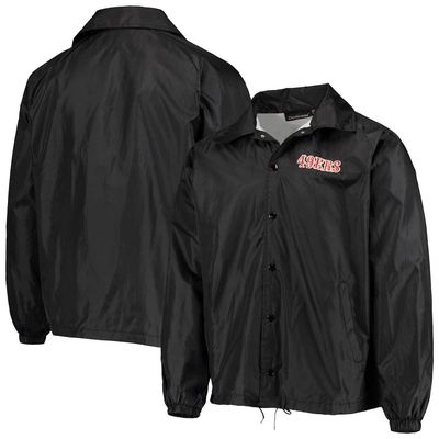 Men's Dunbrooke Black San Francisco 49ers Coaches Classic Raglan Full-Snap Windbreaker Jacket