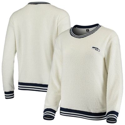 Women's Concepts Sport Cream/Navy Seattle Seahawks Granite Knit Pullover Sweatshirt