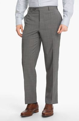 Canali Flat Front Classic Fit Wool Dress Pants in Light Grey
