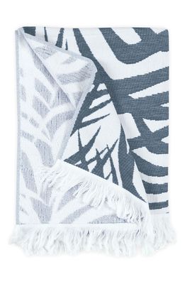 Matouk Zebra Palm Print Beach Towel in Navy