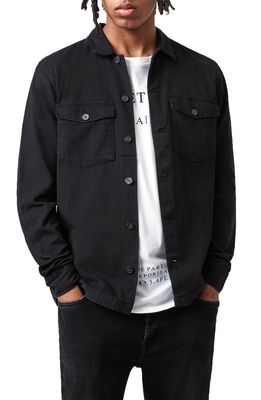 AllSaints Spotter Button-Up Shirt Jacket in Black