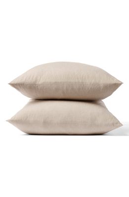 Coyuchi Crinkled Organic Percale Pillowcases in Hazel Chambray