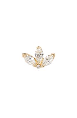 Maria Tash Diamond Lotus Stud Earring in Yellow Gold/Diamond
