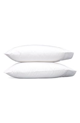 Matouk Ansonia 500 Thread Count Cotton Percale Pillowcases in White/White