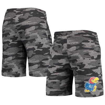 Men's Concepts Sport Charcoal/Gray Kansas Jayhawks Camo Backup Terry Jam Lounge Shorts