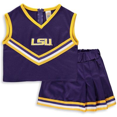 LITTLE KING Girls Youth Purple LSU Tigers Two-Piece Cheer Set