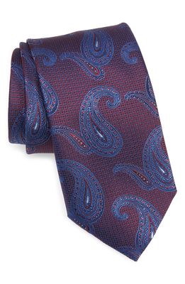 Canali Paisley Silk Tie in Red