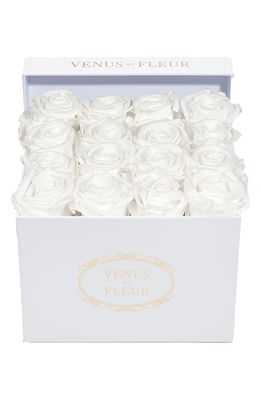 Venus ET Fleur Classic Small Square Eternity Roses in Pure White