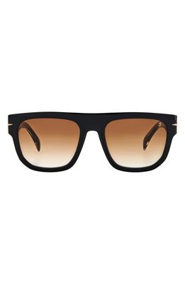 David Beckham Eyewear David Beckham 54mm Gradient Flat Top Sunglasses in Black Gold/Brown Gradient