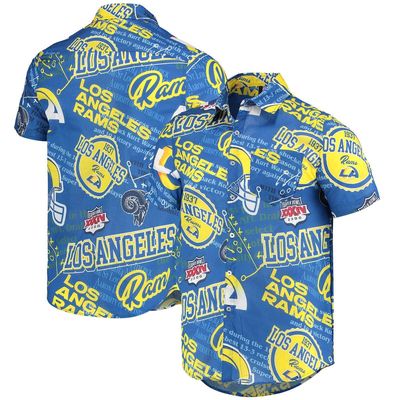 Men's FOCO Royal Los Angeles Rams Thematic Button-Up Shirt