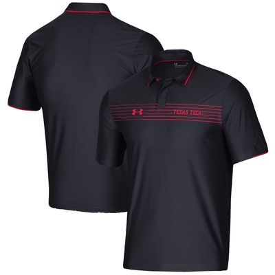Men's Under Armour Black Texas Tech Red Raiders Sideline Chest Stripe Performance Polo