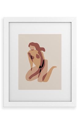 Deny Designs Terracotta Nude Framed Wall Art in White Frame 8X10