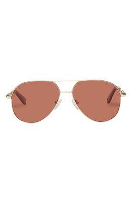 INDESCRATCHABLES Flex 56mm Aviator Sunglasses in Gold /Redwood Mono