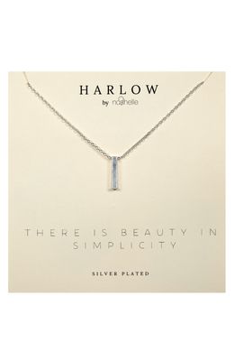 HARLOW by Nashelle Bar Boxed Necklace in Silver