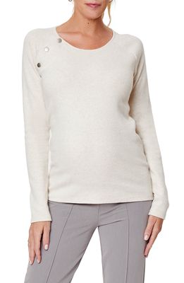 Stowaway Collection Maternity/Nursing Sweater in Oatmeal